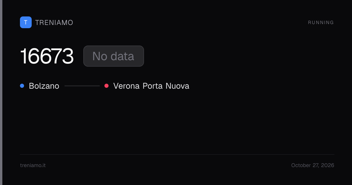Regionale regional train 16673 today: live times, delay