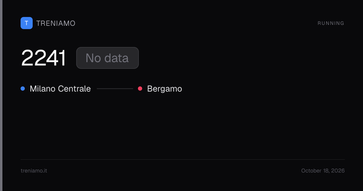 Regionale 2241 today: schedule, delay, stops live | Treniamo