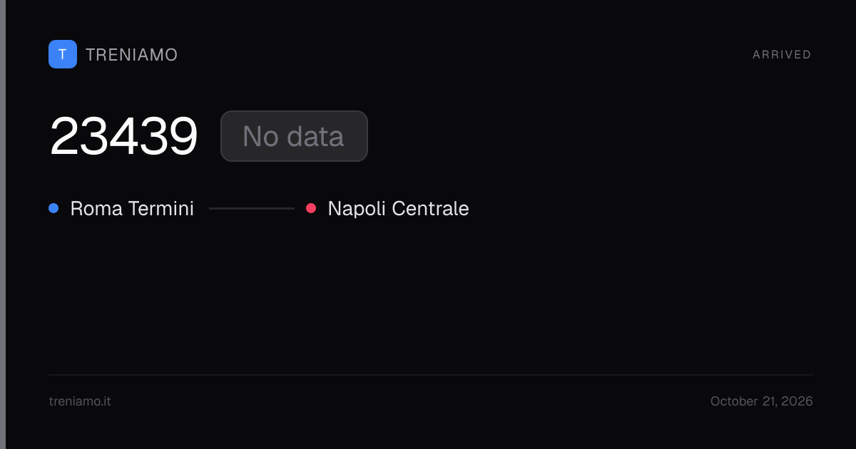 Regionale regional train 23439 today: live times, delay