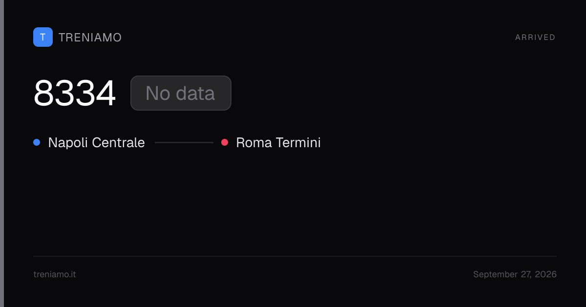 Frecciarossa high-speed train 8334 today: live times, delay