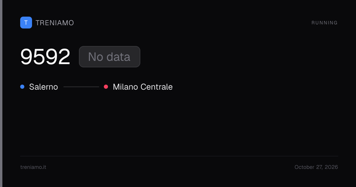 Frecciarossa high-speed train 9592 today: live times, delay