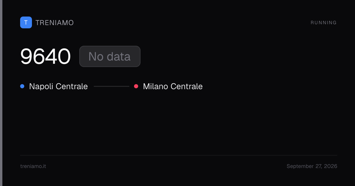Frecciarossa high-speed train 9640 today: live times, delay