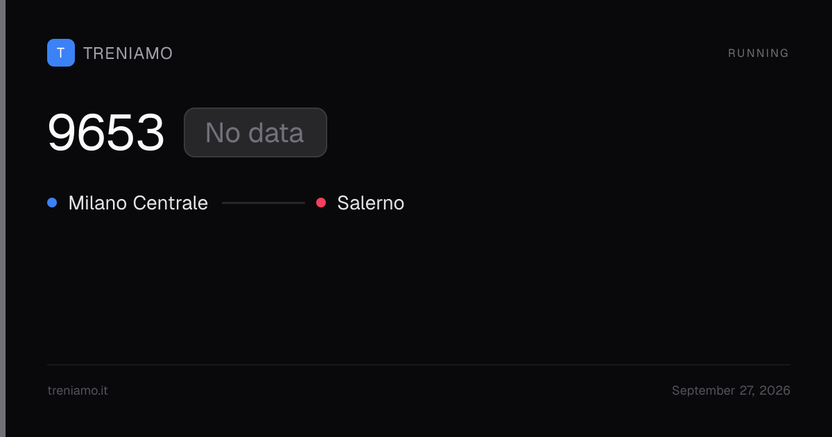 Frecciarossa high-speed train 9653 today: live times, delay