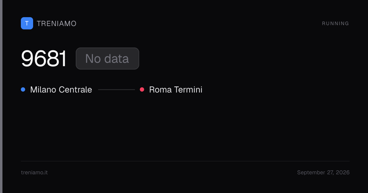 Frecciarossa high-speed train 9681 today: live times, delay