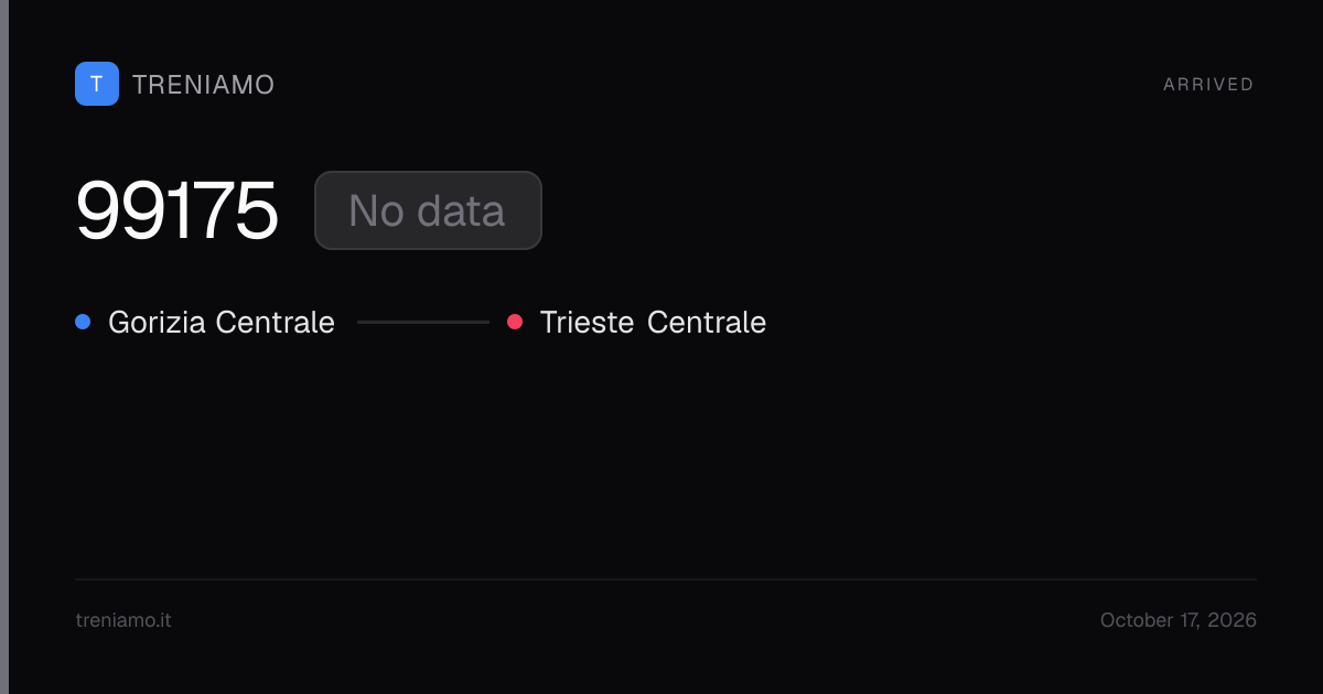 Regionale regional train 99175 today: live times, delay